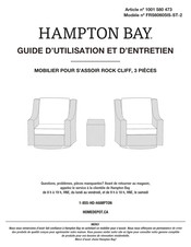 HAMPTON BAY 1001 580 473 Guide D'utilisation Et D'entretien