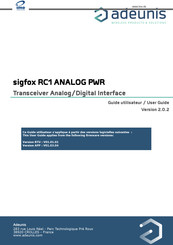 ADEUNIS sigfox RC1 ANALOG PWR Guide De L'utilisateur