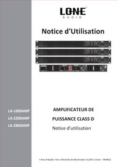 LONE Audio LA-1600AMP Notice D'utilisation