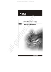 MSI P31 Neo Serie Mode D'emploi