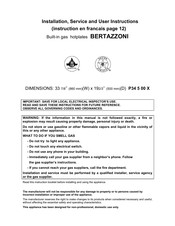 Bertazzoni P34500X Instructions D'installation Et D'utilisation