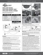 AquaScape Spillway Bowl Stand Mode D'emploi