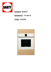 Brandt FP 640 W Guide D'utilisation