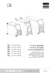 GYS TITANIUM 321 AC/DC Mode D'emploi