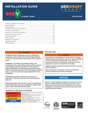 GeoSmart ENERGY IGW3-0019S Guide D'installation