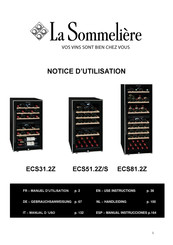 La Sommeliere ECS51.2S Notice D'utilisation