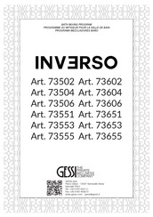 Gessi INVERSO 73555 Instructions D'installation