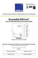 aldes H1800 Guide D'installation