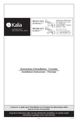 Kalia MOROKA BF2167 Serie Instructions D'installation - Garantie