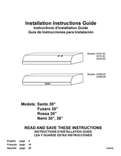 Elica Fusaro EFS130 Instructions D'installation