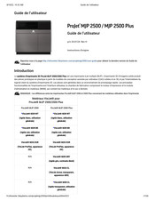 3D Systems ProJet MJP 2500 Guide De L'utilisateur