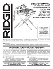 RIDGID R4031 Manuel D'utilisation