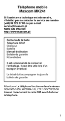 Maxcom MK241 Mode D'emploi