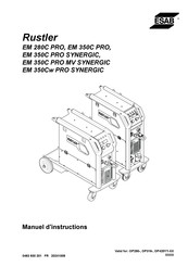 ESAB Rustler EM 350Cw PRO SYNERGIC Manuel D'instructions