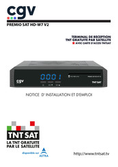 CGV PREMIO SAT HD W7 V2 Notice D'installation Et D'emploi