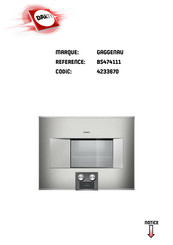 Gaggenau BS474111 Notice D'utilisation