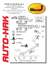 AUTO-HAK F31A Mode D'emploi