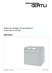 OERTLI GSR 230 N Notice De Montage Et De Mise En Service