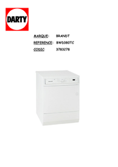 Brandt BWD380TC Guide D'installation & D'utilisation