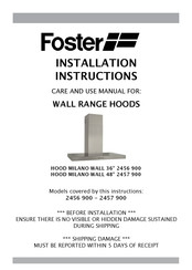 Foster MILANO WALL 36 Instructions D'installation