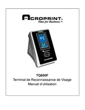 Acroprint TQ600F Manuel D'utilisation