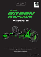 Huffy Green Machine Serie Manuel Du Propriétaire