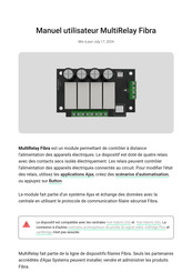AJAX MultiRelay Fibra Manuel Utilisateur