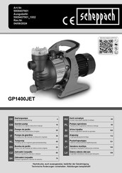 Scheppach GP1400JET Traduction Des Instructions D'origine