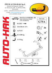 AUTO-HAK G75A Mode D'emploi