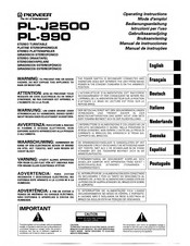 Pioneer PL-900 Mode D'emploi