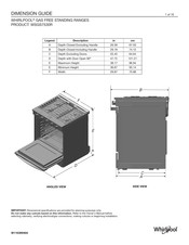 Whirlpool WSGS7530R Guide De Dimensions