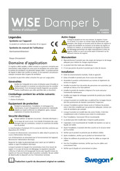 Swegon WISE Damper b 160 Notice D'utilisation