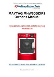 Maytag MHW6000XR1 Guide D'utilisation Et D'entretien