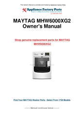 Maytag MHW6000XG2 Guide D'utilisation Et D'entretien