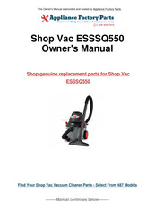 Shop-Vac ESS Serie Manuel D'utilisation