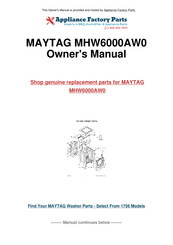 Maytag MHW6000AW0 Guide D'utilisation Et D'entretien