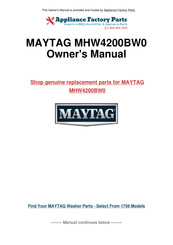 Maytag MHW4200BW0 Guide D'utilisation Et D'entretien