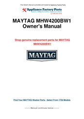 Maytag MHW4200BW1 Guide D'utilisation Et D'entretien