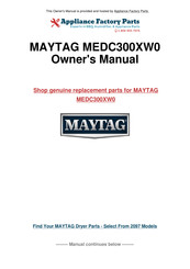 Maytag MEDC300XW0 Manuel D'utilisation Et D'entretien