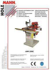 HOLZMANN MASCHINEN LBM 250C Mode D'emploi