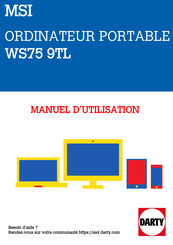 MSI WS75 9TL Manuel D'utilisation