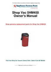 Shop-Vac 5HM450 Notice D'utilisation