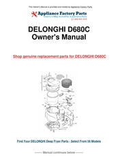 DeLonghi D680C Manuel D'instructions