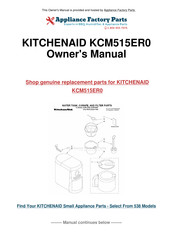 KitchenAid JAVASTUDIO KCM525 Manuel D'instructions