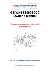 GE WHSB8000B0CC Manuel D'utilisation