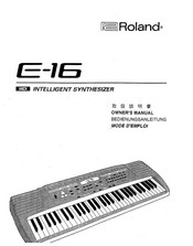 Roland E-16 Mode D'emploi