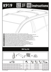 Yakima K919 Manuel D'instructions