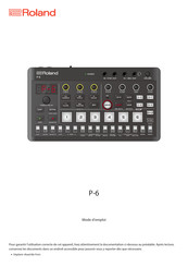 Roland P-6 Mode D'emploi