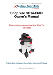 Shop-Vac SH14-C600 Manuel D'utilisation