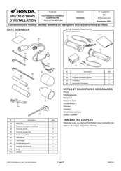 Honda 08T70-MKP-J80 Instructions D'installation